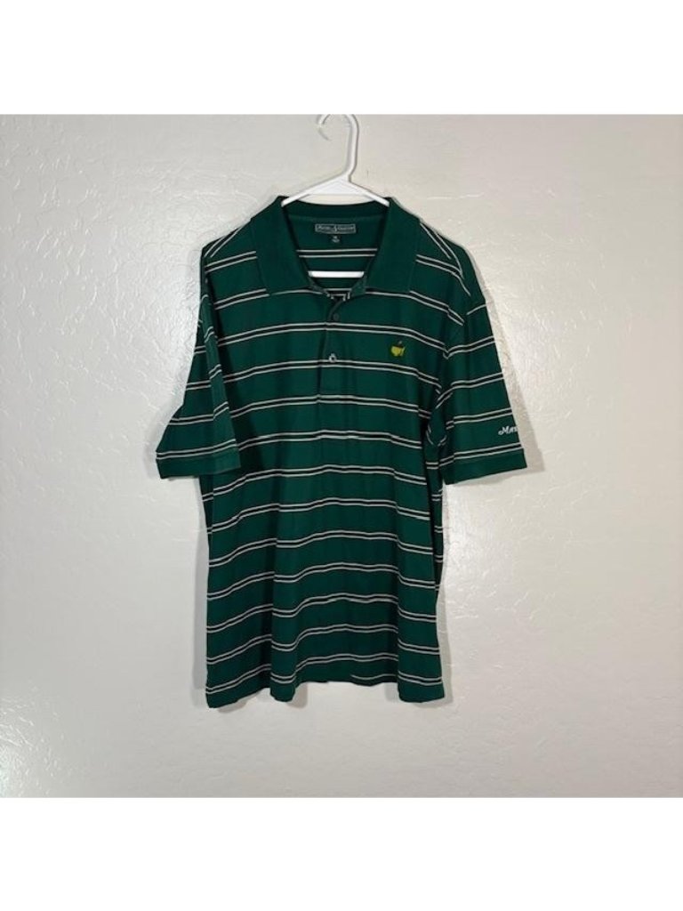 Masters Tournament Shirt Polo Mens Xl Green Stripe Golf Augusta National